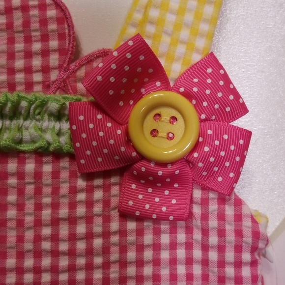 For Cheala New Bonnie Baby Pink Check Searsucker Set - Picture 4 of 5